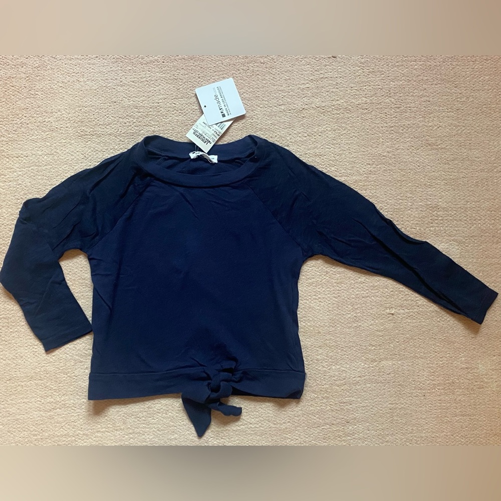 NWT LA MADE MINI Blue Front Tie Top Shirt - Size 3 years